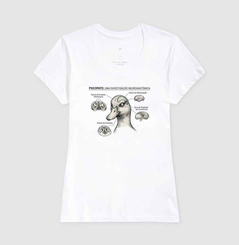 Camiseta Psicopatologia Forense - O Psicopato | Ilustração Neuroanatômica