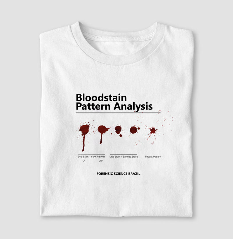 Camiseta Ciência Forense - Análise de Padrões de Sangue (BPA) | True Crime