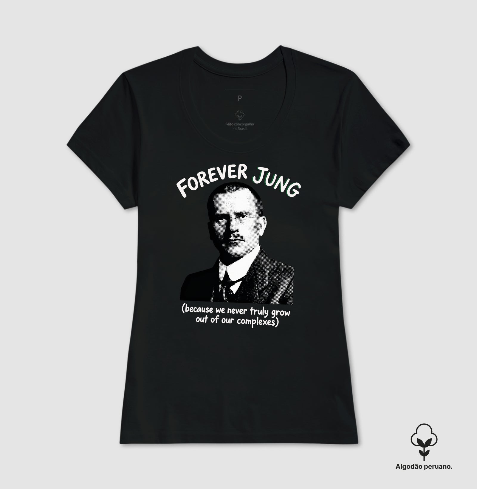 Camiseta Algodão Peruano Psicanalítica Carl Jung - Forever Jung (Complexes) | Retrô Noir