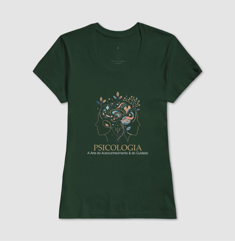Camiseta Psicologia - Cérebro Floral e Mente Relacional