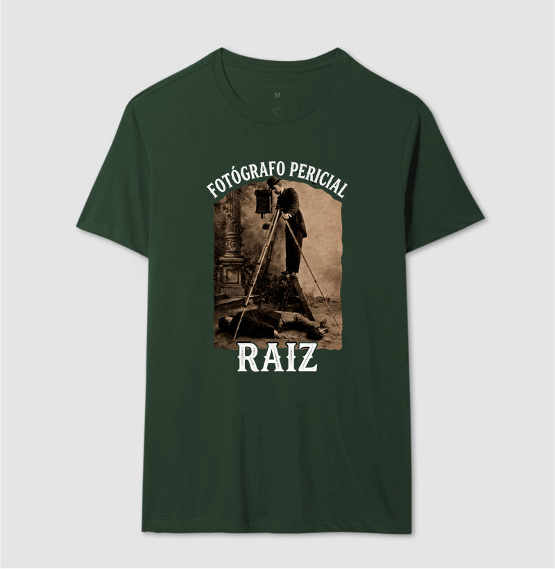 Camiseta "Fotógrafo Pericial Raiz" | Homenagem Vintage