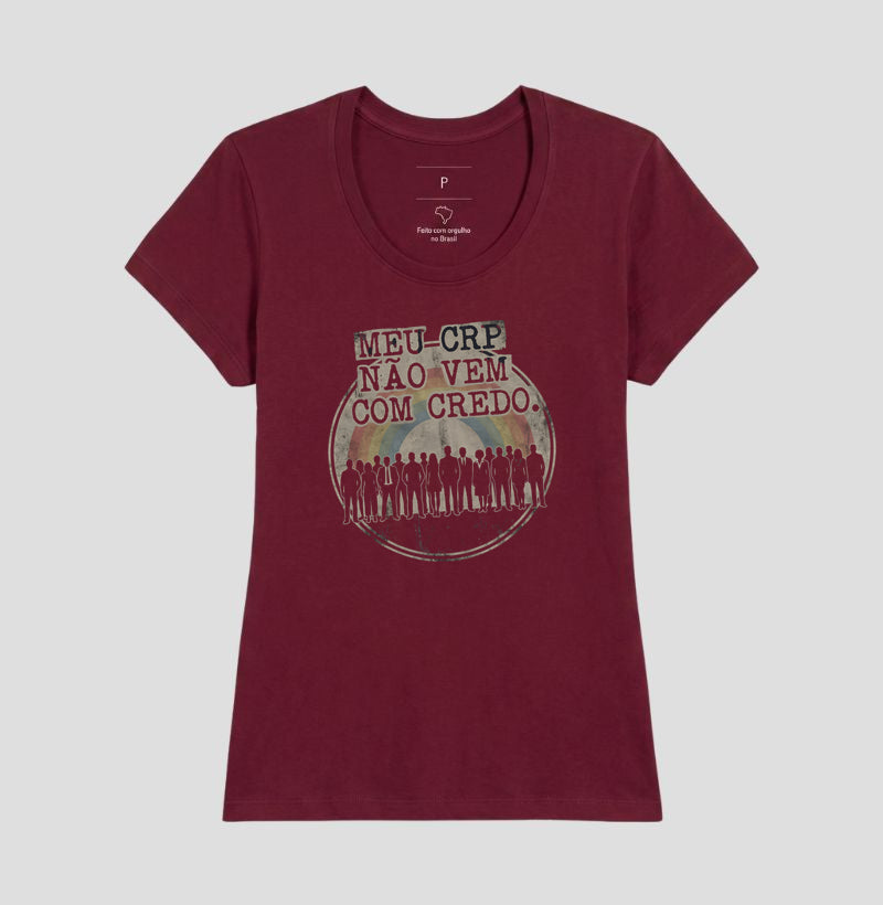 Camiseta "Meu CRP Não Vem Com Credo" | Psicologia Laica, Ética e Diversidade