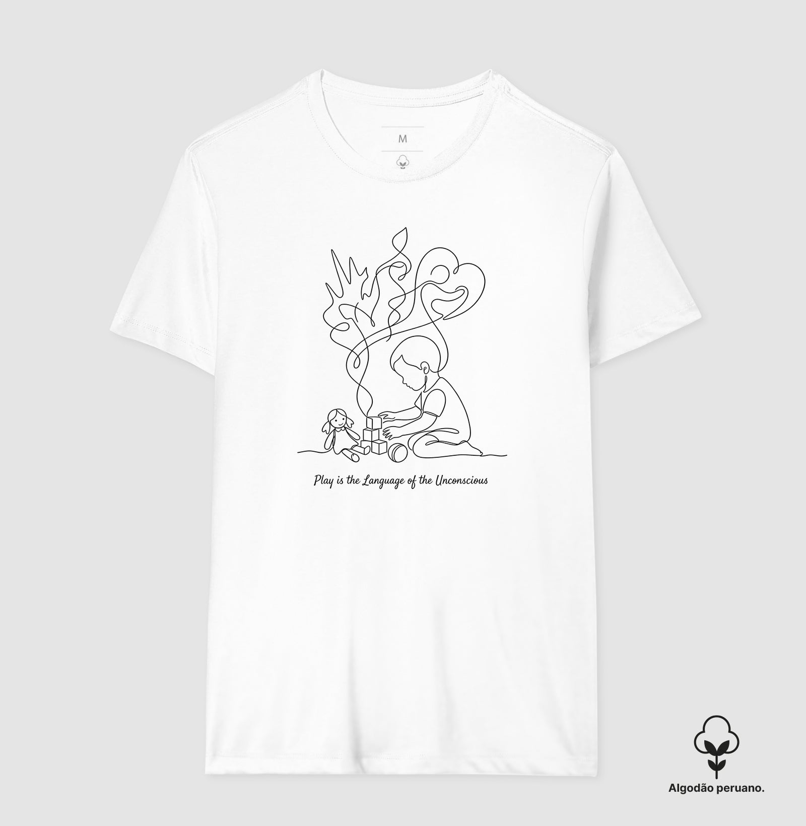 Camiseta Algodão Peruano Psicanálise Melanie Klein - A Linguagem do Brincar | Ilustração Contínua