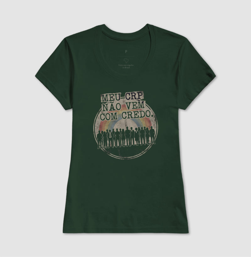 Camiseta "Meu CRP Não Vem Com Credo" | Psicologia Laica, Ética e Diversidade