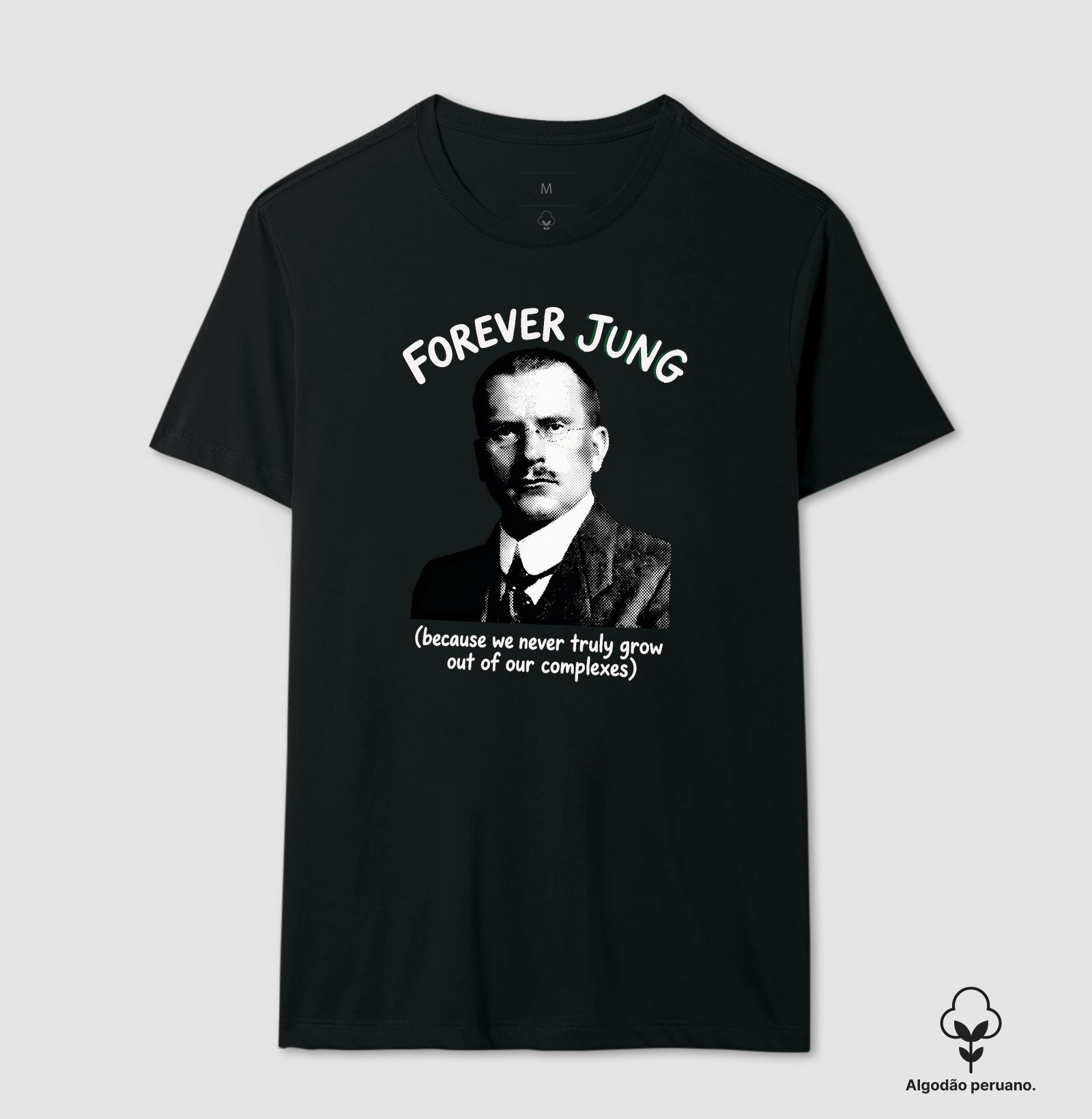 Camiseta Algodão Peruano Psicanalítica Carl Jung - Forever Jung (Complexes) | Retrô Noir