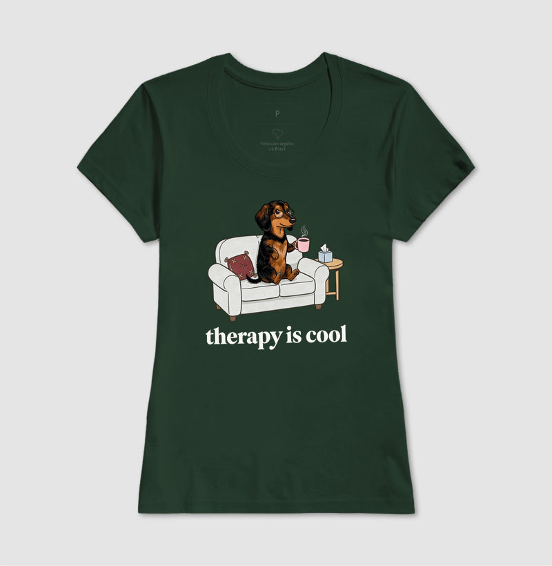 Camiseta 'Therapy is Cool' Cachorro Salsicha | Saúde Mental