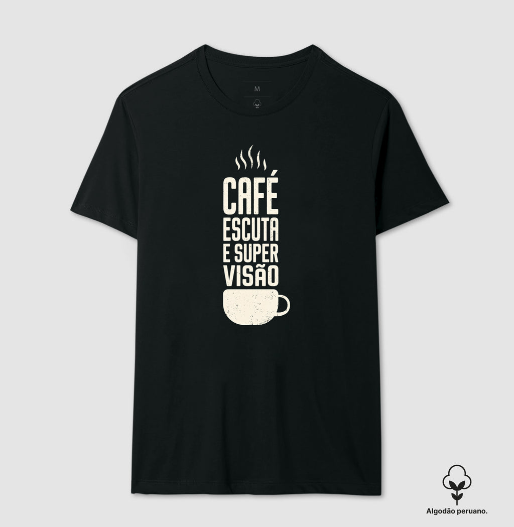 Camiseta Algodão Peruano "Café, Escuta e Supervisão" | O Kit de Sobrevivência do Consultório