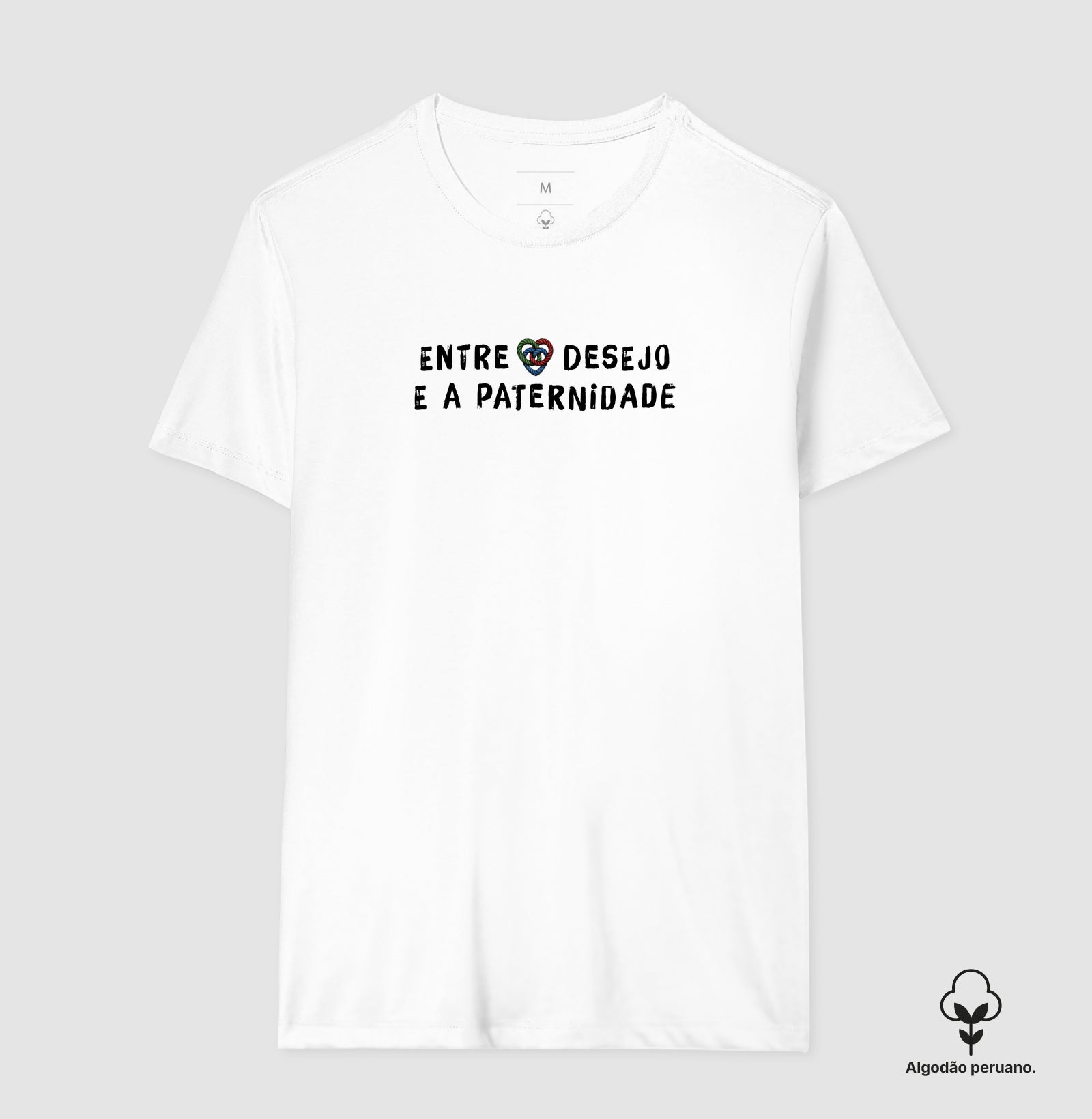 Camiseta Algodão Peruano "Entre Desejo e a Paternidade" | Estampa com Nó Borromeano