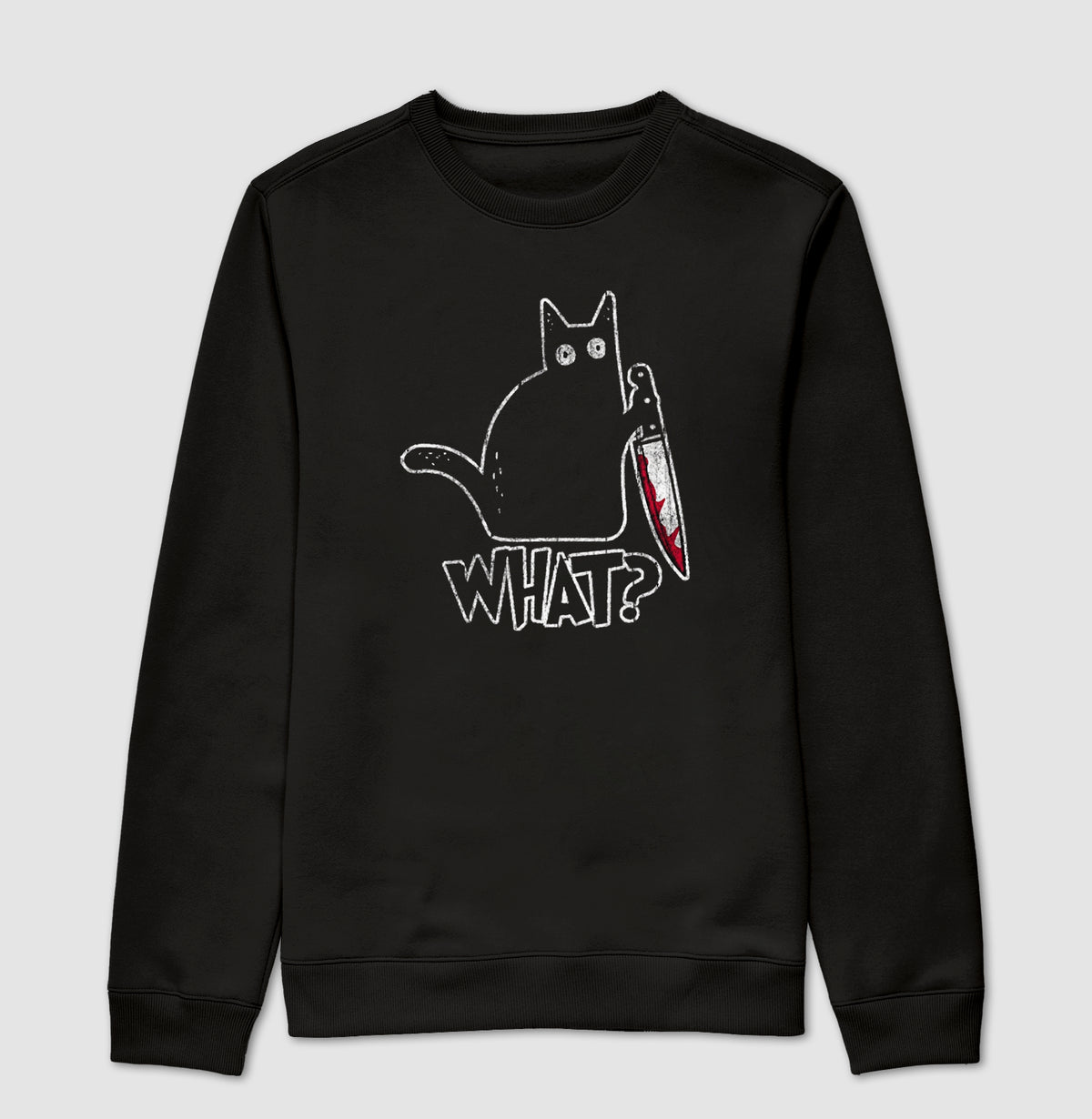 Suéter Moletom Gato "What?" | O Suspeito Sem Remorso