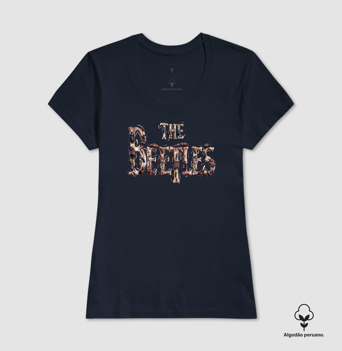 Camiseta Algodão Peruano Entomologia Forense "The Beetles" | Coleópteros & Rock 'n' Roll
