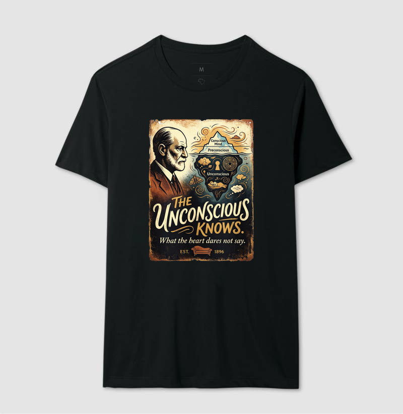 Camiseta Psicanálise - O Iceberg de Freud (The Unconscious Knows) | Retrô Vintage