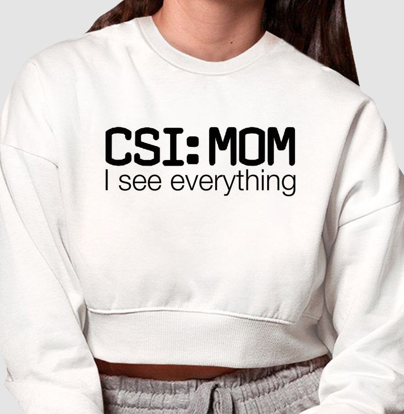Cropped Moletom Maternidade Forense - CSI: Mom | Minimalista