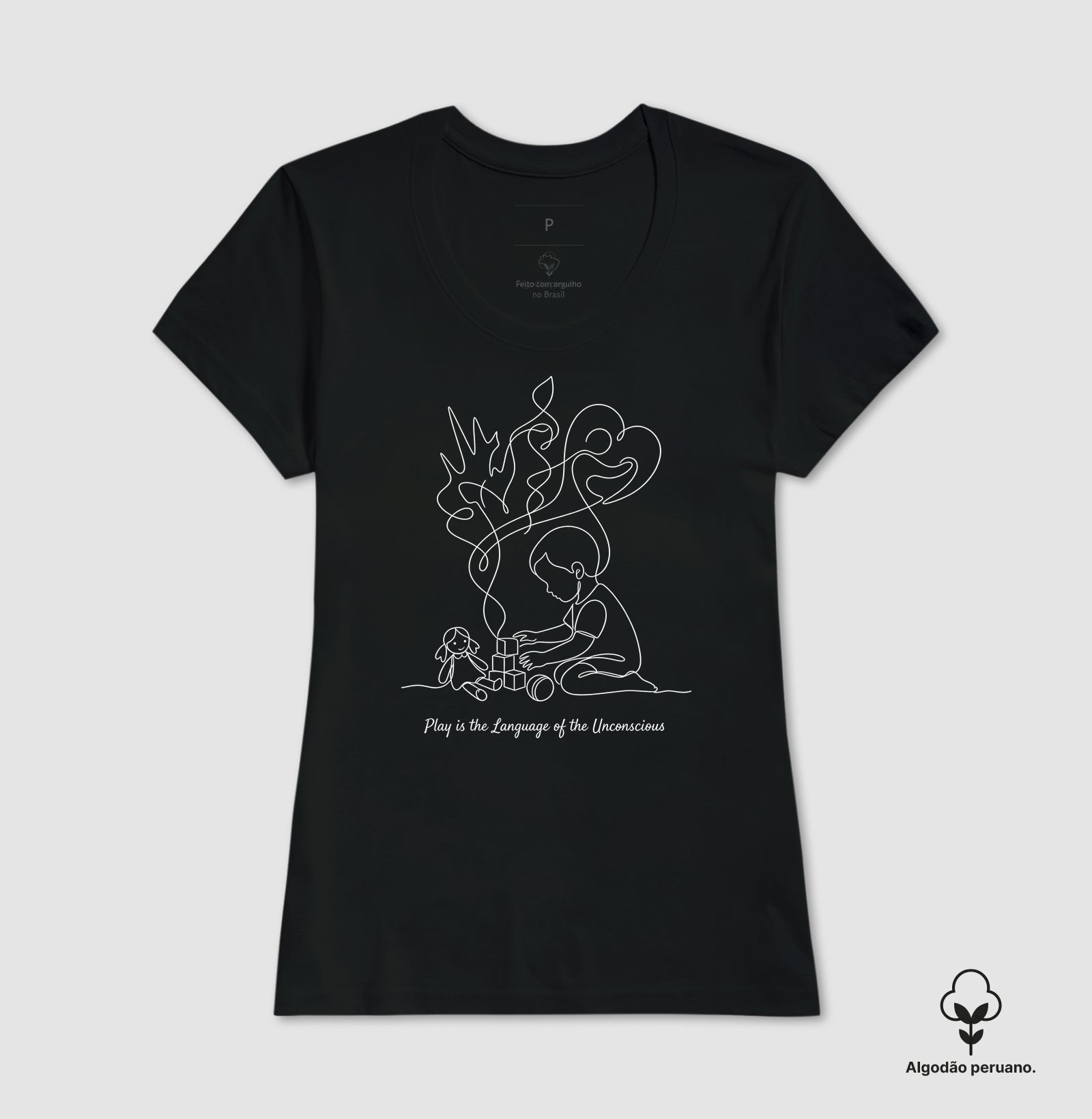 Camiseta Algodão Peruano Psicanálise Melanie Klein - A Linguagem do Brincar | Ilustração Contínua