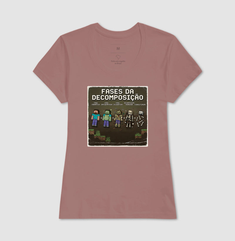 Camiseta Fases da Decomposição 8-Bits | Gamer Forense