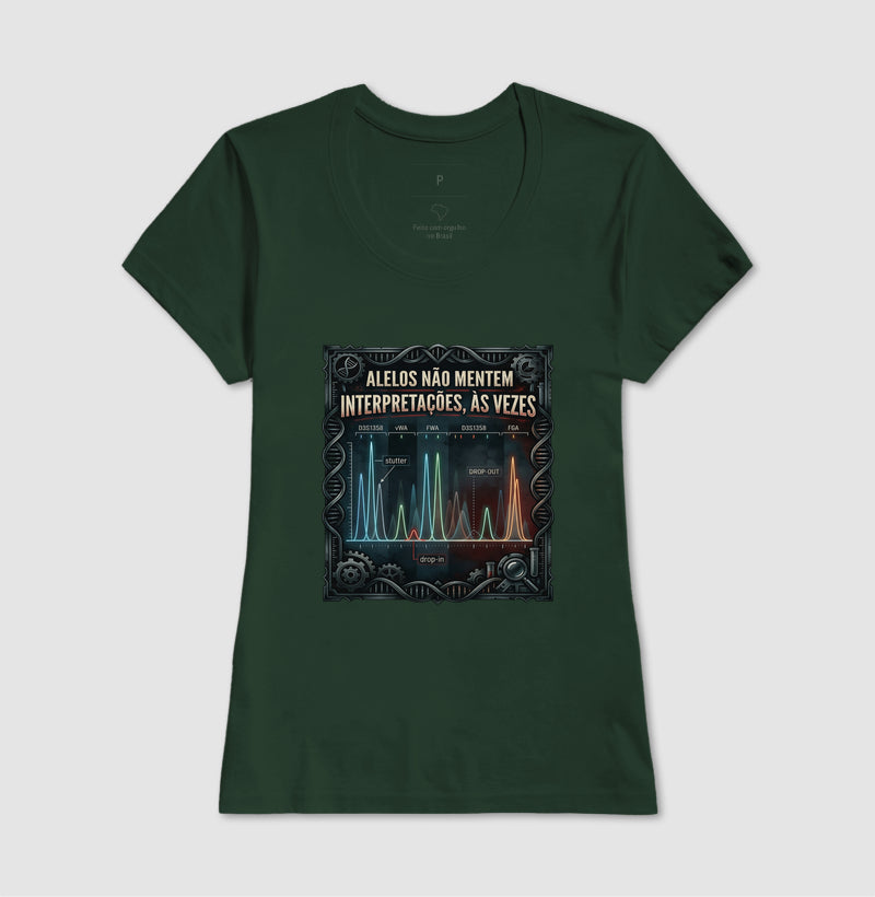 Camiseta Alelos Não Mentem | Análise de DNA e Artefatos