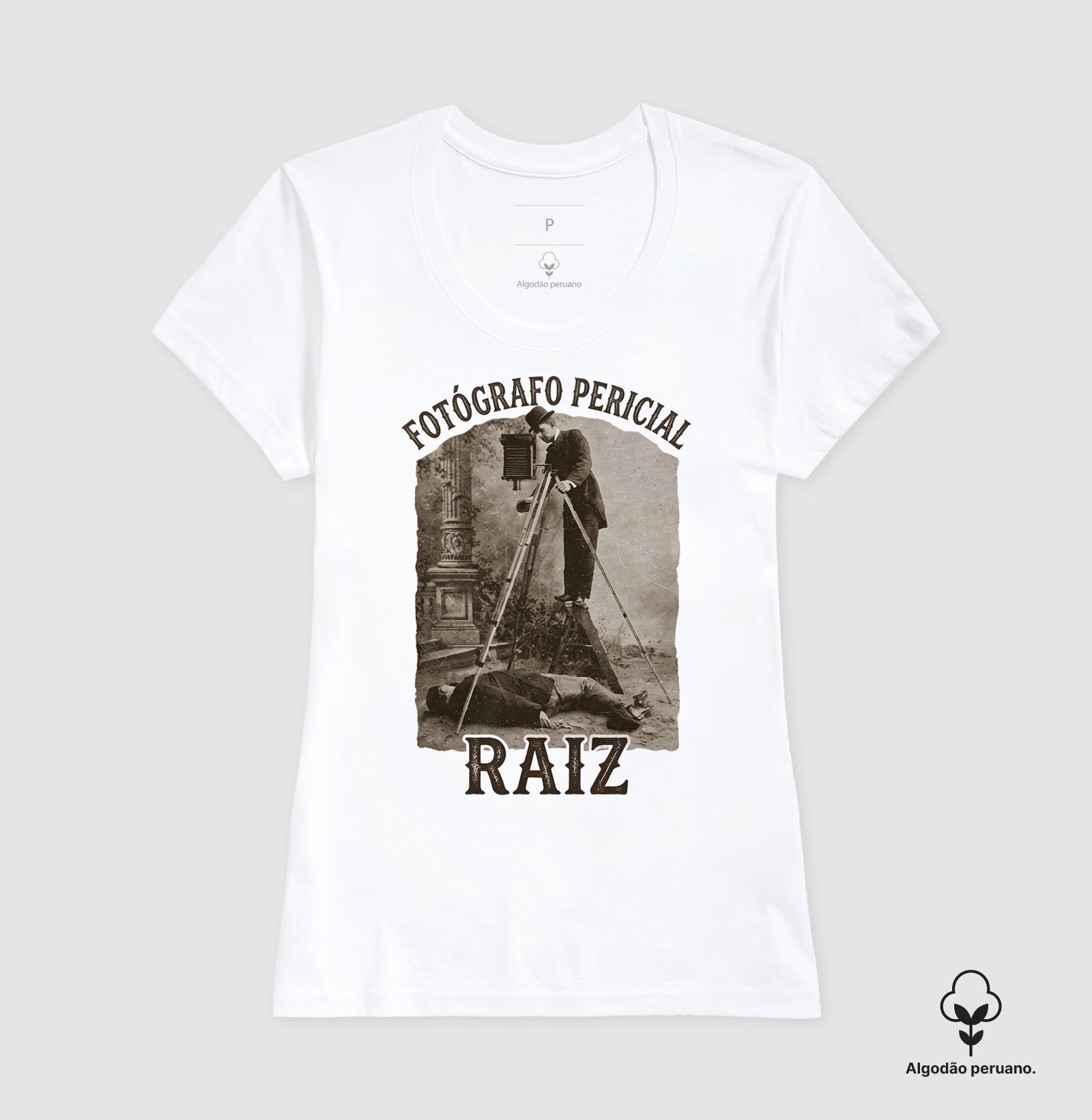 Camiseta Algodão Peruano "Fotógrafo Pericial Raiz" | Homenagem Vintage