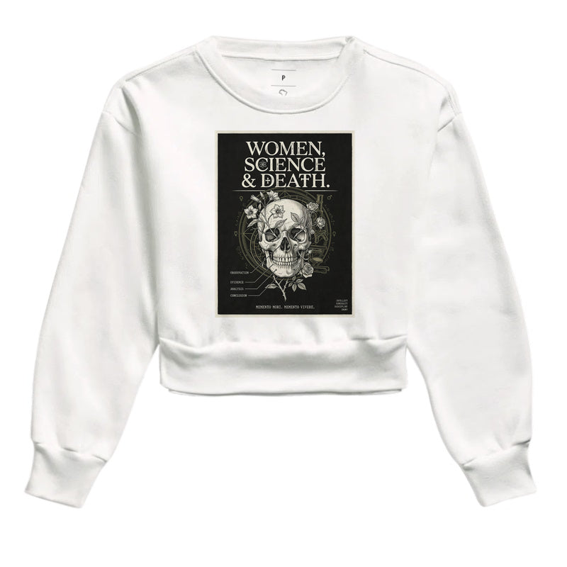 Cropped Moletom Gótica Científica "Women, Science & Death" | Memento Mori