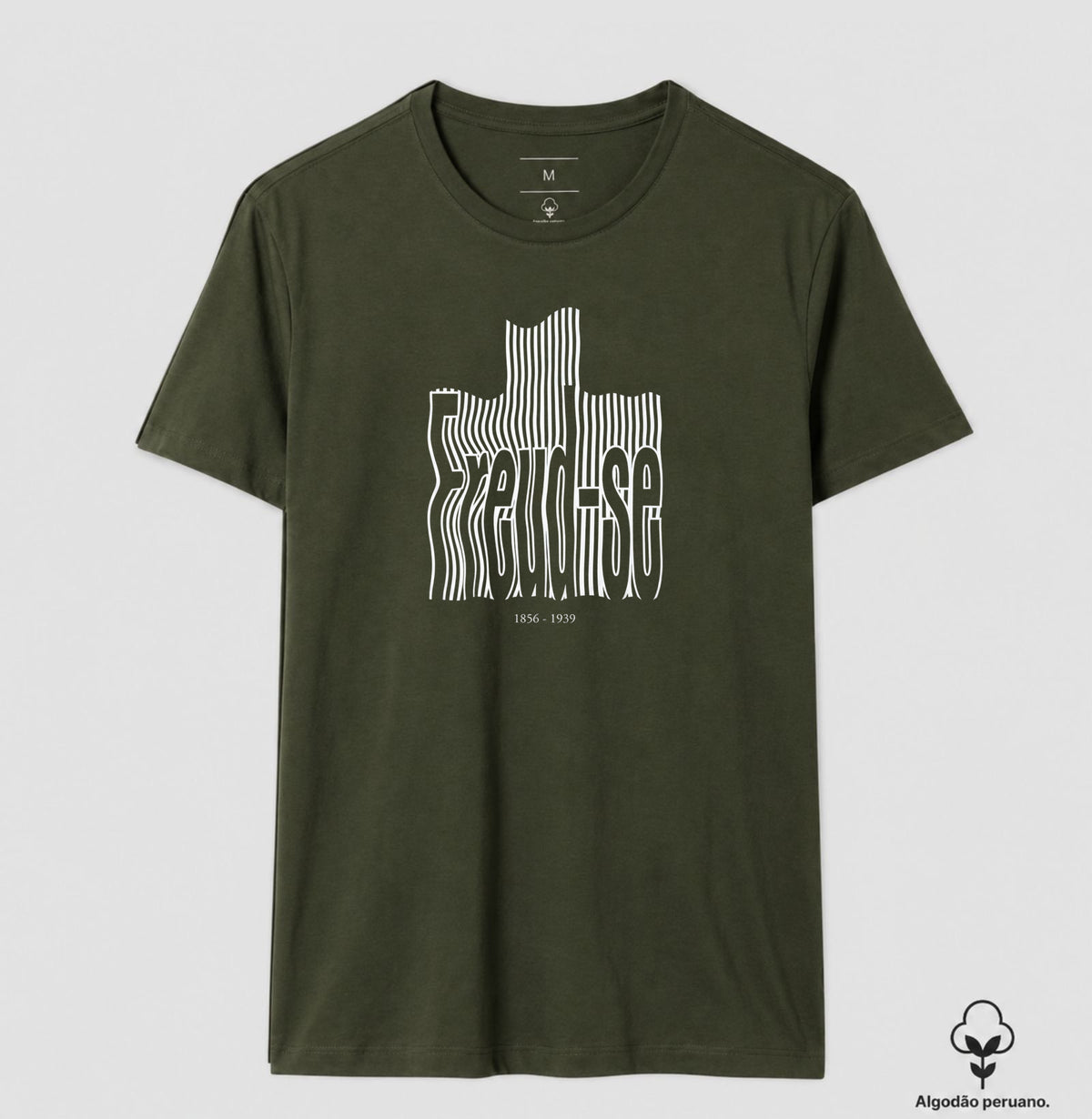 Camiseta Algodão Peruano Psicanálise "Freud-se" | Sigmund Freud & Op-Art Streetwear