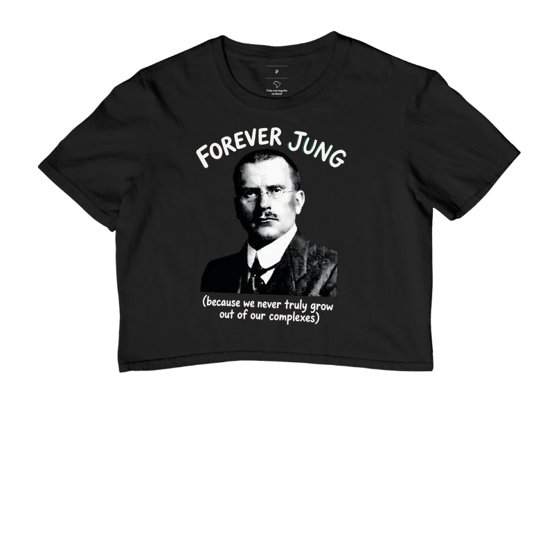 Camiseta Cropped Psicanalítica Carl Jung - Forever Jung (Complexes) | Retrô Noir