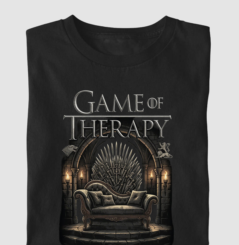 Camiseta Game of Therapy | Paródia Psicologia / Psicanálise e Game of Thrones