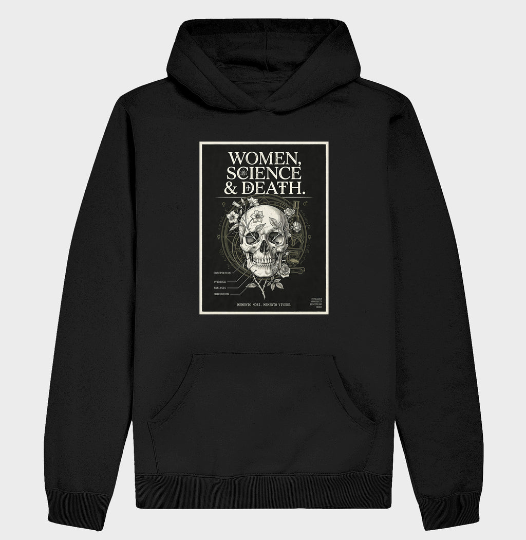 Hoodie Moletom Gótica Científica "Women, Science & Death" | Memento Mori
