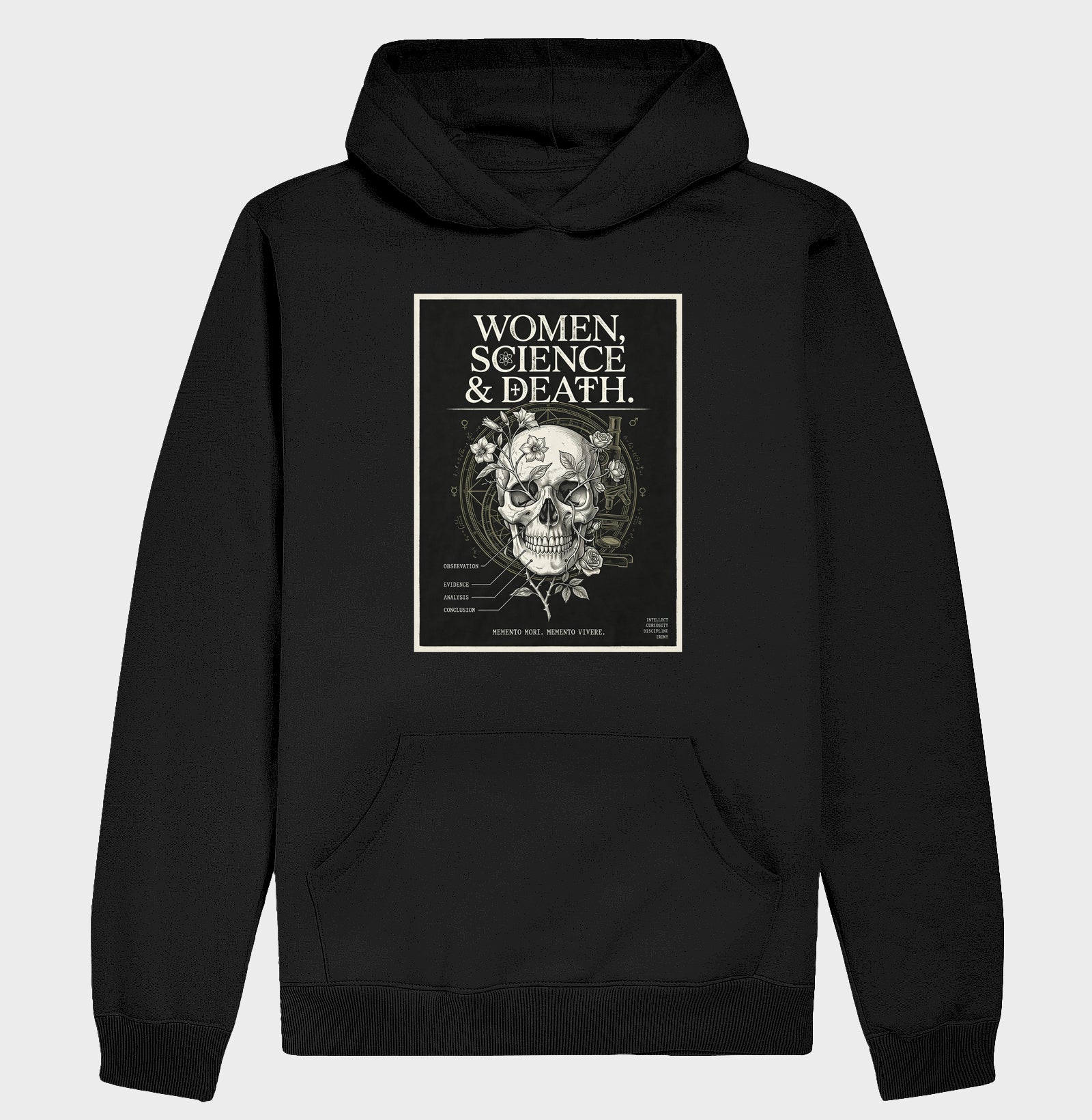 Hoodie Moletom Gótica Científica "Women, Science & Death" | Memento Mori