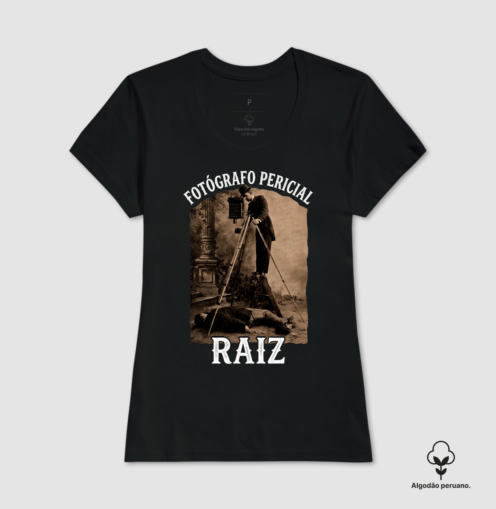 Camiseta Algodão Peruano "Fotógrafo Pericial Raiz" | Homenagem Vintage