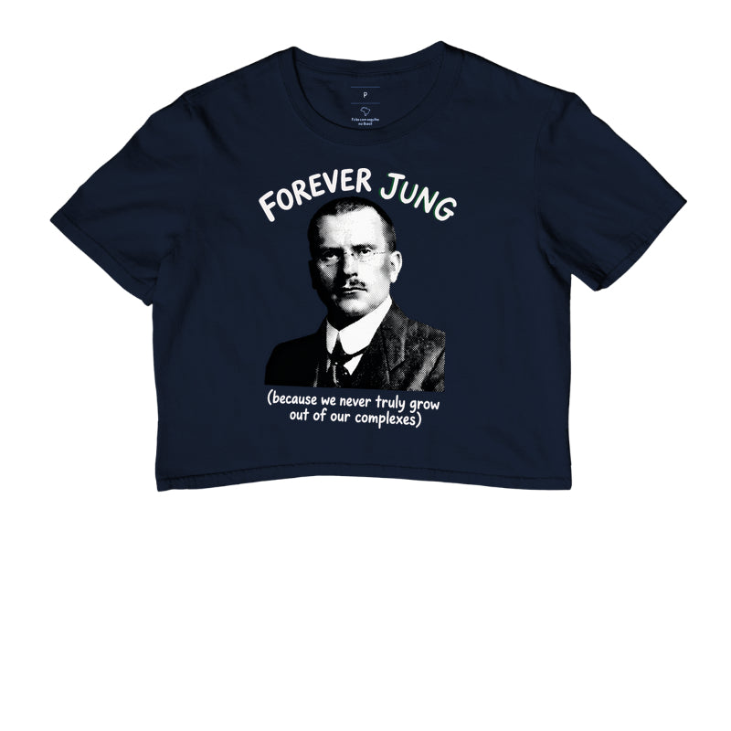 Camiseta Cropped Psicanalítica Carl Jung - Forever Jung (Complexes) | Retrô Noir
