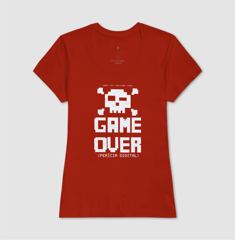 Camiseta Perícia Digital Game Over & Pixel Art Retro