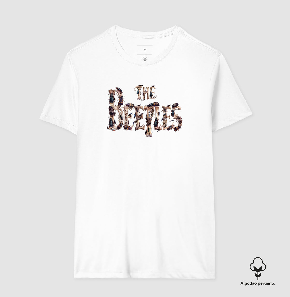 Camiseta Algodão Peruano Entomologia Forense "The Beetles" | Coleópteros & Rock 'n' Roll