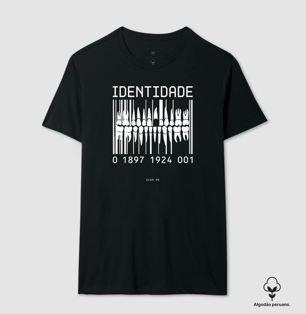 Camiseta Algodão Peruano Odontologia Forense "Identidade" | O Código Único da Dentição