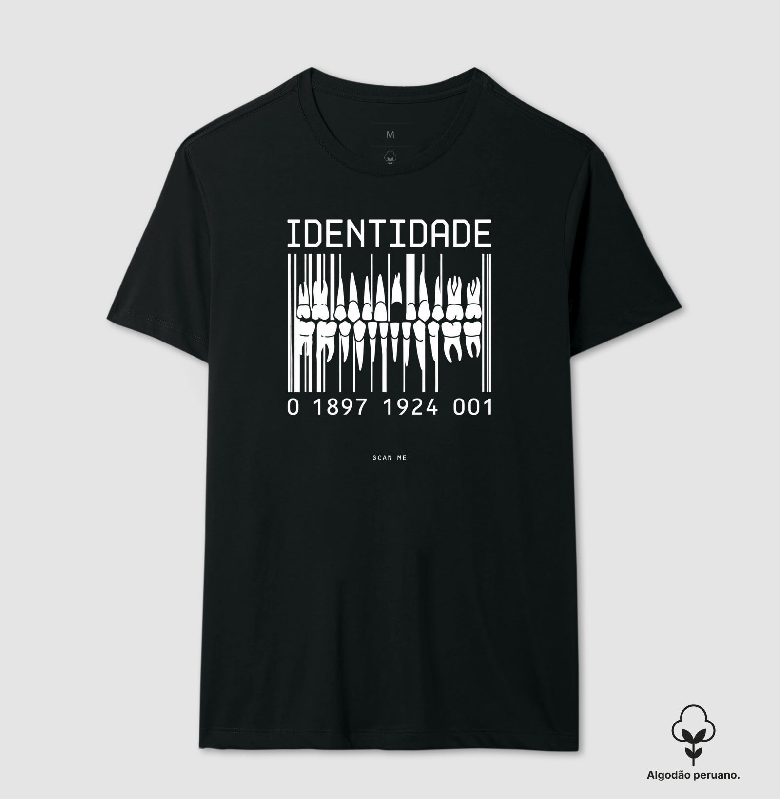 Camiseta Algodão Peruano Odontologia Forense "Identidade" | O Código Único da Dentição