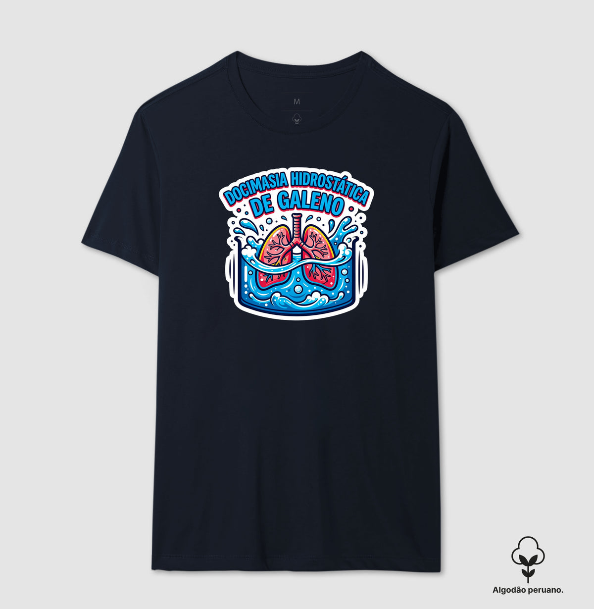 Camiseta Algodão Peruano Medicina Legal "Docimasia de Galeno" | O Teste do Primeiro Fôlego