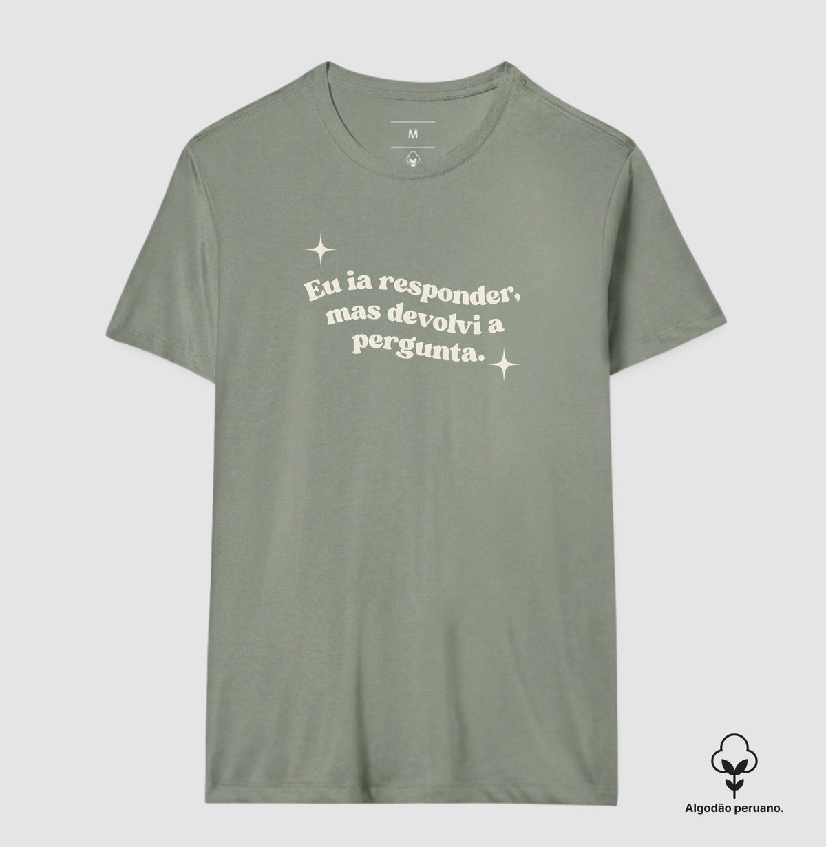 Camiseta Algodão Peruano Devolvi a Pergunta | Manejo Clínico & Humor Retro
