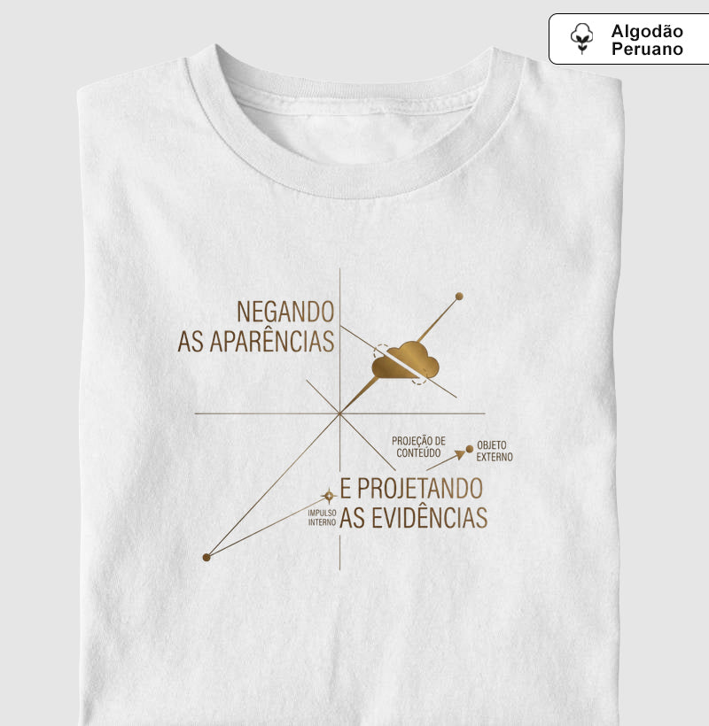 Camiseta Algodão Peruano Psicanálise Anna Freud - Mecanismos de Defesa (Negação e Projeção) | Diagrama Minimalista