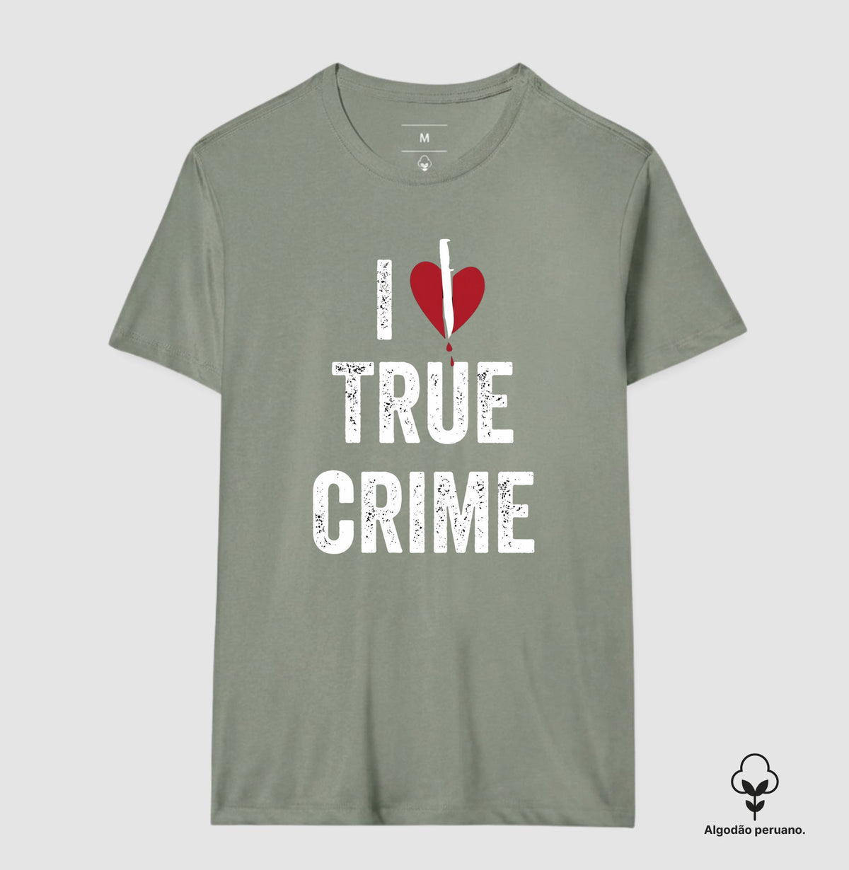 Camiseta Algodão Peruano "I ❤️ True Crime" | Paixão por Investigação & Mistério