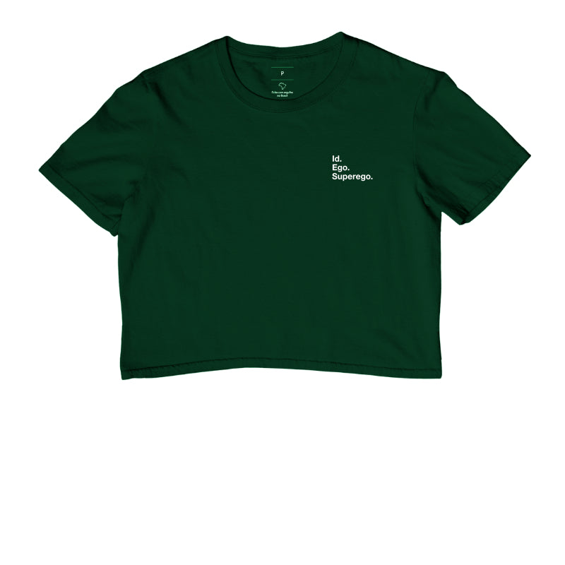 Camiseta Cropped Psicanálise Freud - Id. Ego. Superego. (Segunda Tópica) | Minimalista