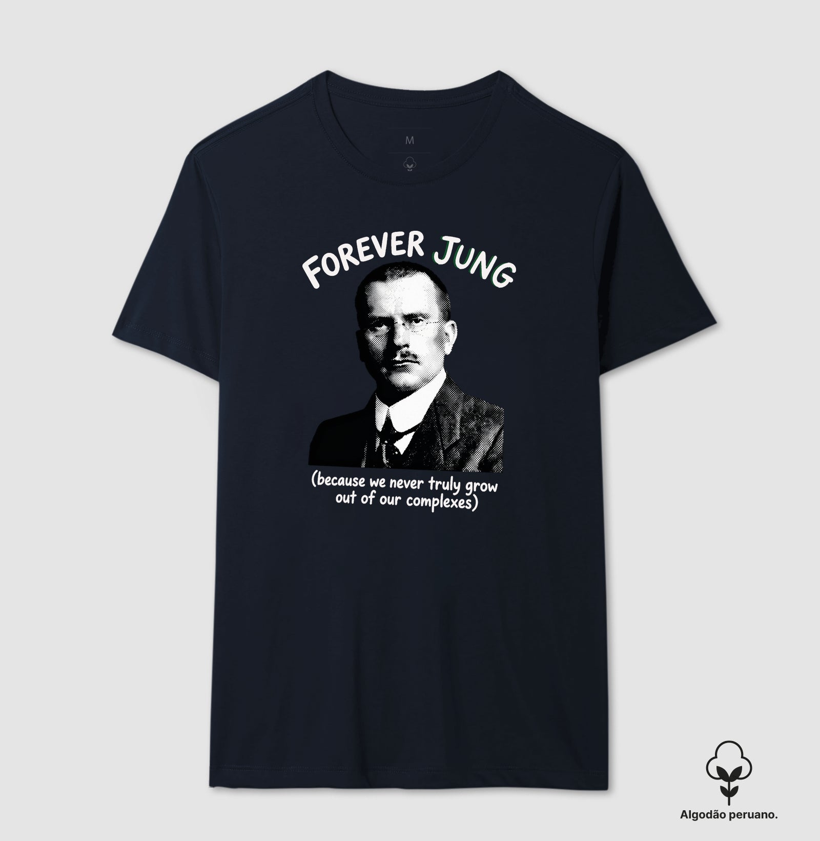Camiseta Algodão Peruano Psicanalítica Carl Jung - Forever Jung (Complexes) | Retrô Noir