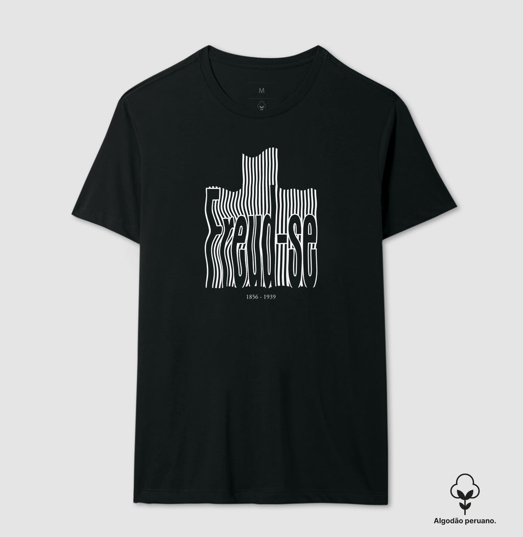 Camiseta Algodão Peruano Psicanálise "Freud-se" | Sigmund Freud & Op-Art Streetwear