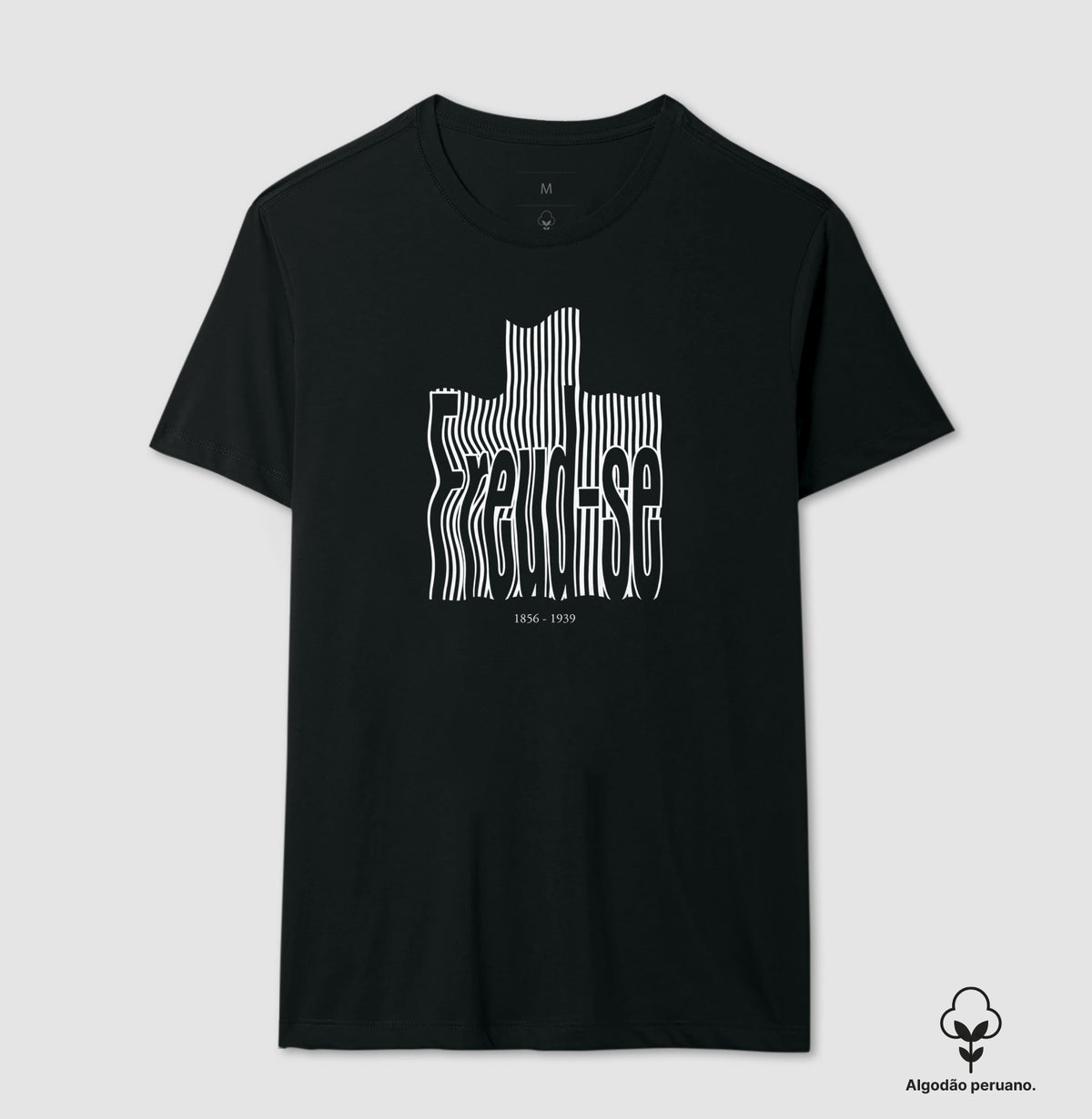 Camiseta Algodão Peruano Psicanálise "Freud-se" | Sigmund Freud & Op-Art Streetwear