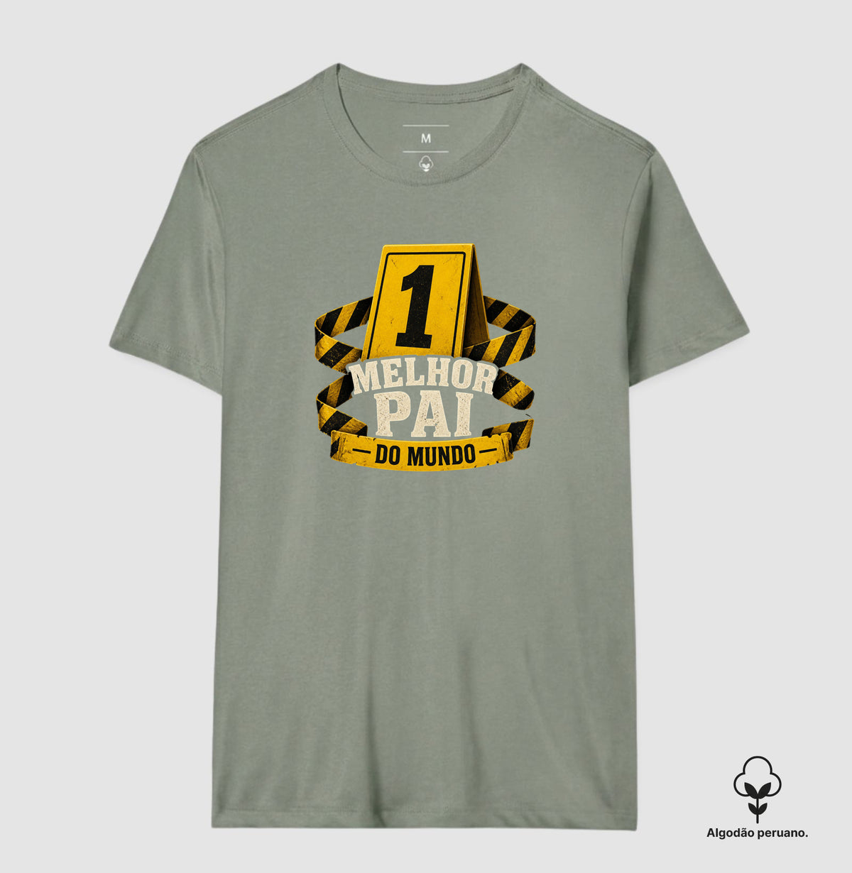 Camiseta Algodão Peruano Criminalística "Melhor Pai do Mundo" | Marcador de Evidência Nº 1